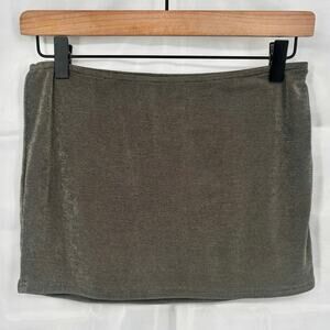 Edikted Y2K Green Spandex Shimmer Tube Top Crop Top Size M